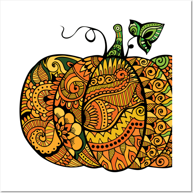 Zentangle pumpkin Wall Art by ComPix